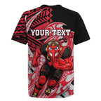 Personalized Essendon Bombers Rugby Jersey Polynesian Tribal Bomber Pilot Mascot With Hibiscus Floral Art