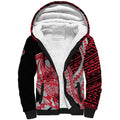 Personalized Essendon Bombers Sherpa Hoodie Polynesian Tribal Bomber Pilot Mascot With Hibiscus Floral Art