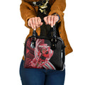 Personalized Essendon Bombers Shoulder Handbag Polynesian Tribal Bomber Pilot Mascot With Hibiscus Floral Art