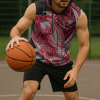 Personalized Essendon Bombers Sleeveless Hoodie Polynesian Tribal Bomber Pilot Mascot With Hibiscus Floral Art