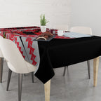 Personalized Essendon Bombers Tablecloth Polynesian Tribal Bomber Pilot Mascot With Hibiscus Floral Art