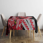 Personalized Essendon Bombers Tablecloth Polynesian Tribal Bomber Pilot Mascot With Hibiscus Floral Art