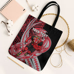 Personalized Essendon Bombers Tote Bag Polynesian Tribal Bomber Pilot Mascot With Hibiscus Floral Art