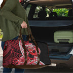 Personalized Essendon Bombers Travel Bag Polynesian Tribal Bomber Pilot Mascot With Hibiscus Floral Art