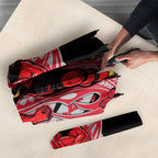 Personalized Essendon Bombers Umbrella Polynesian Tribal Bomber Pilot Mascot With Hibiscus Floral Art