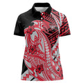Personalized Essendon Bombers Women Polo Shirt Polynesian Tribal Bomber Pilot Mascot With Hibiscus Floral Art