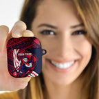 Personalized Melbourne Demons AirPods Case Polynesian Tribal Demon Mascot With Hibiscus Floral Art