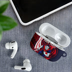Personalized Melbourne Demons AirPods Case Polynesian Tribal Demon Mascot With Hibiscus Floral Art