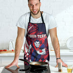 Personalized Melbourne Demons Apron Polynesian Tribal Demon Mascot With Hibiscus Floral Art
