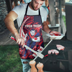 Personalized Melbourne Demons Apron Polynesian Tribal Demon Mascot With Hibiscus Floral Art