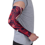 Personalized Melbourne Demons Arm Sleeves Polynesian Tribal Demon Mascot With Hibiscus Floral Art