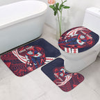 Personalized Melbourne Demons Bathroom Set Polynesian Tribal Demon Mascot With Hibiscus Floral Art