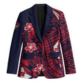Personalized Melbourne Demons Blazer Polynesian Tribal Demon Mascot With Hibiscus Floral Art