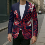 Personalized Melbourne Demons Blazer Polynesian Tribal Demon Mascot With Hibiscus Floral Art