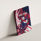 Personalized Melbourne Demons Canvas Wall Art Polynesian Tribal Demon Mascot With Hibiscus Floral Art