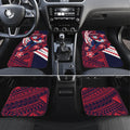Personalized Melbourne Demons Car Mats Polynesian Tribal Demon Mascot With Hibiscus Floral Art