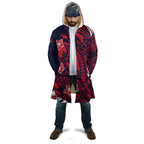 Personalized Melbourne Demons Cloak Polynesian Tribal Demon Mascot With Hibiscus Floral Art