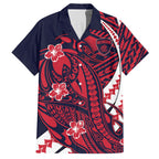 Personalized Melbourne Demons Hawaiian Shirt Polynesian Tribal Demon Mascot With Hibiscus Floral Art