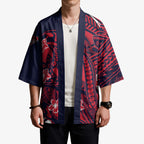 Personalized Melbourne Demons Kimono Polynesian Tribal Demon Mascot With Hibiscus Floral Art