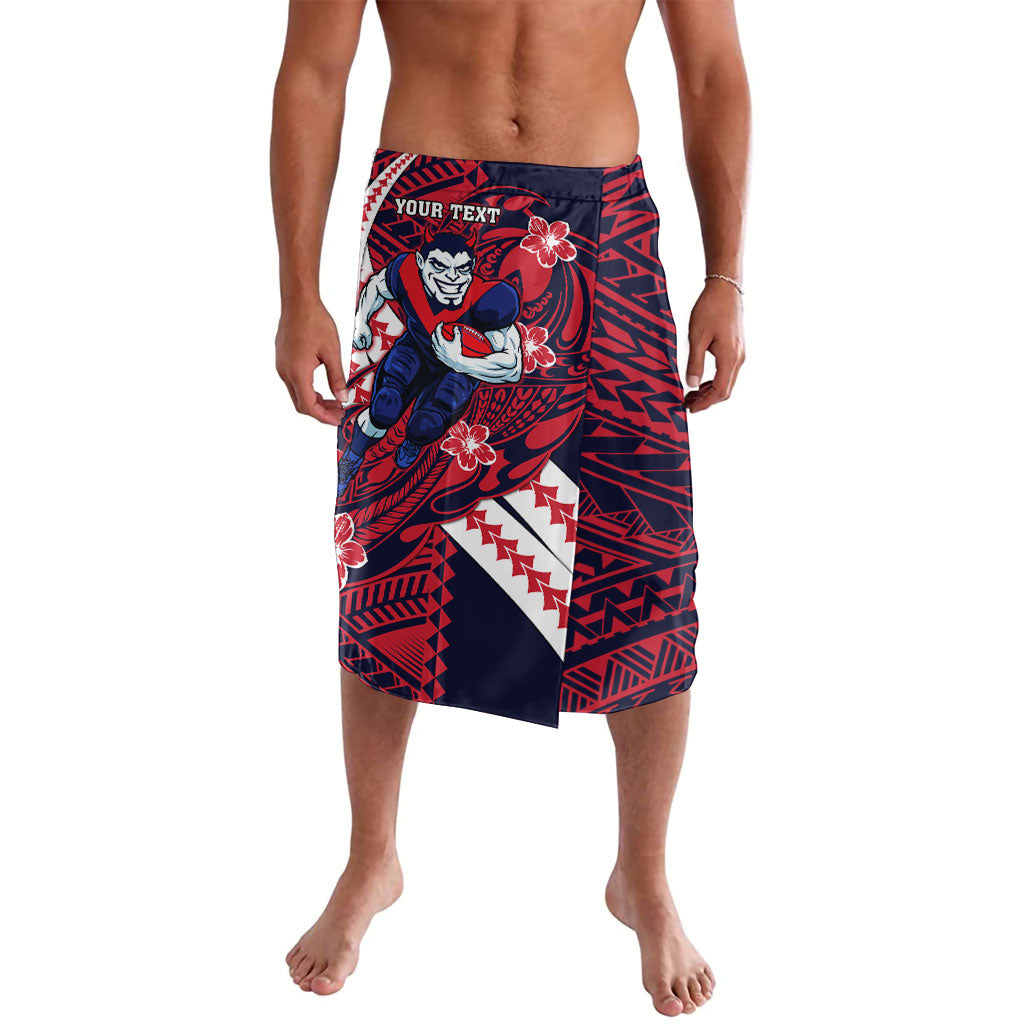Personalized Melbourne Demons Lavalava Polynesian Tribal Demon Mascot With Hibiscus Floral Art