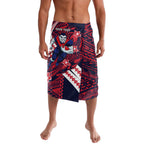 Personalized Melbourne Demons Lavalava Polynesian Tribal Demon Mascot With Hibiscus Floral Art