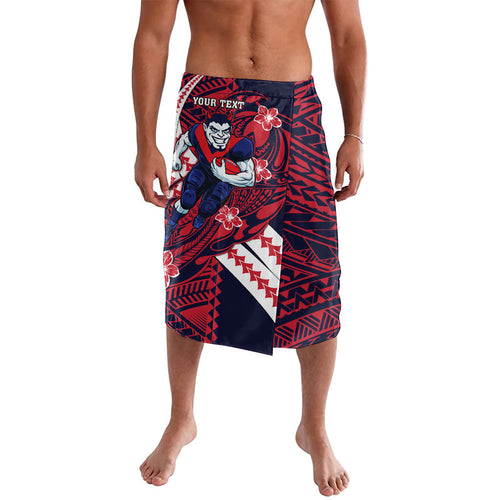 Personalized Melbourne Demons Lavalava Polynesian Tribal Demon Mascot With Hibiscus Floral Art