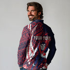 Personalized Melbourne Demons Long Sleeve Polo Shirt Polynesian Tribal Demon Mascot With Hibiscus Floral Art