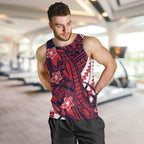 Personalized Melbourne Demons Men Tank Top Polynesian Tribal Demon Mascot With Hibiscus Floral Art