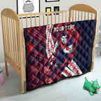 Personalized Melbourne Demons Quilt Polynesian Tribal Demon Mascot With Hibiscus Floral Art