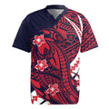 Personalized Melbourne Demons Rugby Jersey Polynesian Tribal Demon Mascot With Hibiscus Floral Art