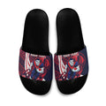 Personalized Melbourne Demons Slide Sandals Polynesian Tribal Demon Mascot With Hibiscus Floral Art