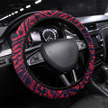 Melbourne Demons Steering Wheel Cover Polynesian Tribal Demon Mascot With Hibiscus Floral Art