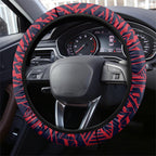 Melbourne Demons Steering Wheel Cover Polynesian Tribal Demon Mascot With Hibiscus Floral Art