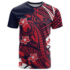 Personalized Melbourne Demons T Shirt Polynesian Tribal Demon Mascot With Hibiscus Floral Art