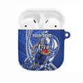 Personalized North Melbourne Kangaroos AirPods Case Polynesian Tribal Kangaroo Mascot With Hibiscus Floral Art