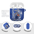 Personalized North Melbourne Kangaroos AirPods Case Polynesian Tribal Kangaroo Mascot With Hibiscus Floral Art