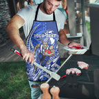 Personalized North Melbourne Kangaroos Apron Polynesian Tribal Kangaroo Mascot With Hibiscus Floral Art