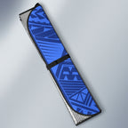 Personalized North Melbourne Kangaroos Auto Sun Shade Polynesian Tribal Kangaroo Mascot With Hibiscus Floral Art