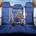 Personalized North Melbourne Kangaroos Back Car Seat Cover Polynesian Tribal Kangaroo Mascot With Hibiscus Floral Art