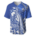 Personalized North Melbourne Kangaroos Baseball Jersey Polynesian Tribal Kangaroo Mascot With Hibiscus Floral Art