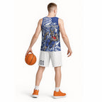 Personalized North Melbourne Kangaroos Basketball Jersey Polynesian Tribal Kangaroo Mascot With Hibiscus Floral Art