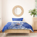 Personalized North Melbourne Kangaroos Bedding Set Polynesian Tribal Kangaroo Mascot With Hibiscus Floral Art