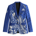 Personalized North Melbourne Kangaroos Blazer Polynesian Tribal Kangaroo Mascot With Hibiscus Floral Art