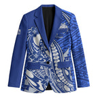 Personalized North Melbourne Kangaroos Blazer Polynesian Tribal Kangaroo Mascot With Hibiscus Floral Art