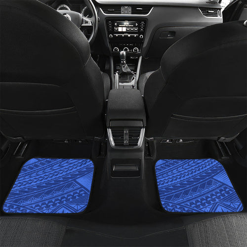 Personalized North Melbourne Kangaroos Car Mats Polynesian Tribal Kangaroo Mascot With Hibiscus Floral Art