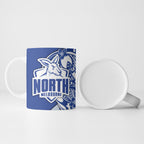 Personalized North Melbourne Kangaroos Ceramic Mug Polynesian Tribal Kangaroo Mascot With Hibiscus Floral Art