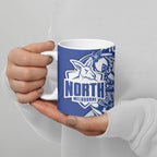Personalized North Melbourne Kangaroos Ceramic Mug Polynesian Tribal Kangaroo Mascot With Hibiscus Floral Art