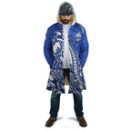 Personalized North Melbourne Kangaroos Cloak Polynesian Tribal Kangaroo Mascot With Hibiscus Floral Art