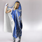 Personalized North Melbourne Kangaroos Hooded Blanket Polynesian Tribal Kangaroo Mascot With Hibiscus Floral Art