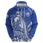 Personalized North Melbourne Kangaroos Hoodie Polynesian Tribal Kangaroo Mascot With Hibiscus Floral Art